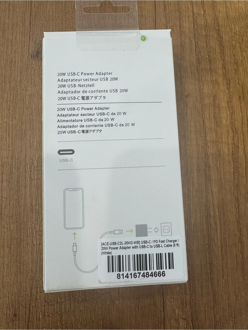 20W USB-C Power Adapter with USB-C to Lightning Cable - White